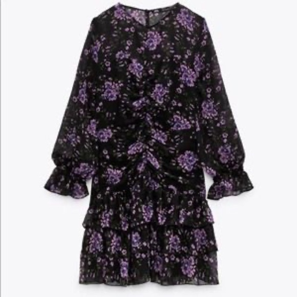 Zara draped dress purple
